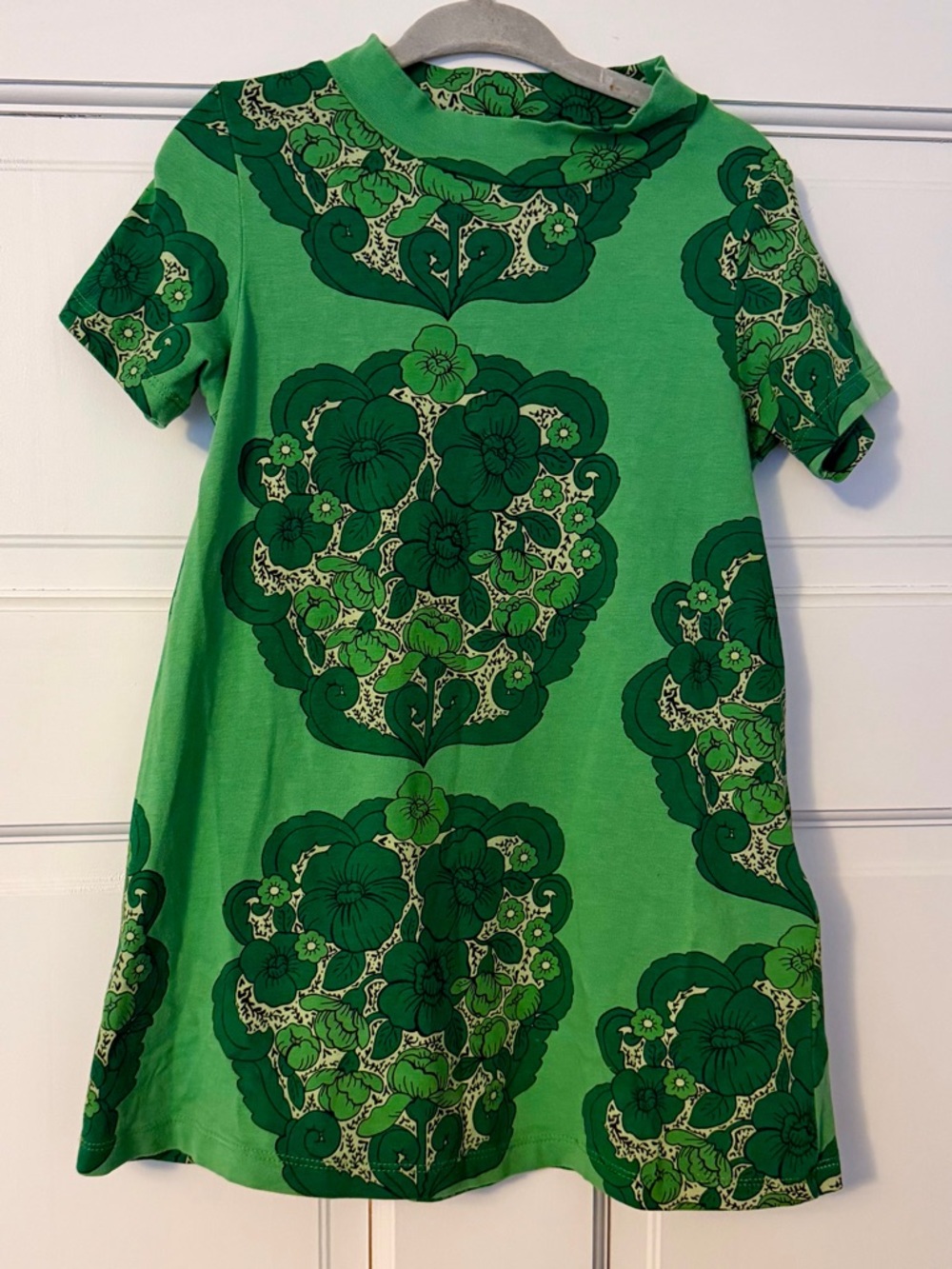 Mini Rodini Green Floral Shift Dress